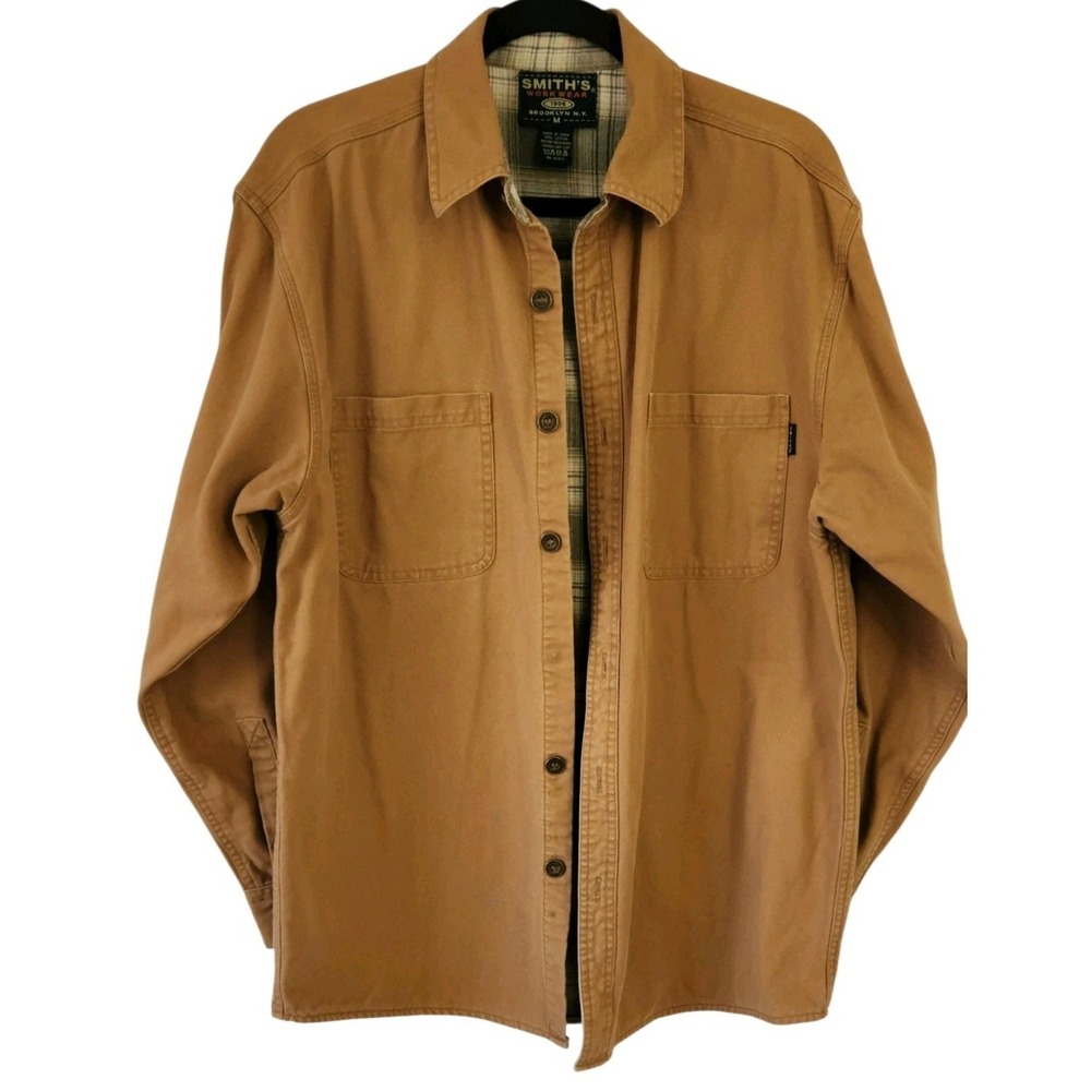 Smith's Workwear 1906 Men's Medium Brown Chamois Flannel Lined Button Front Work